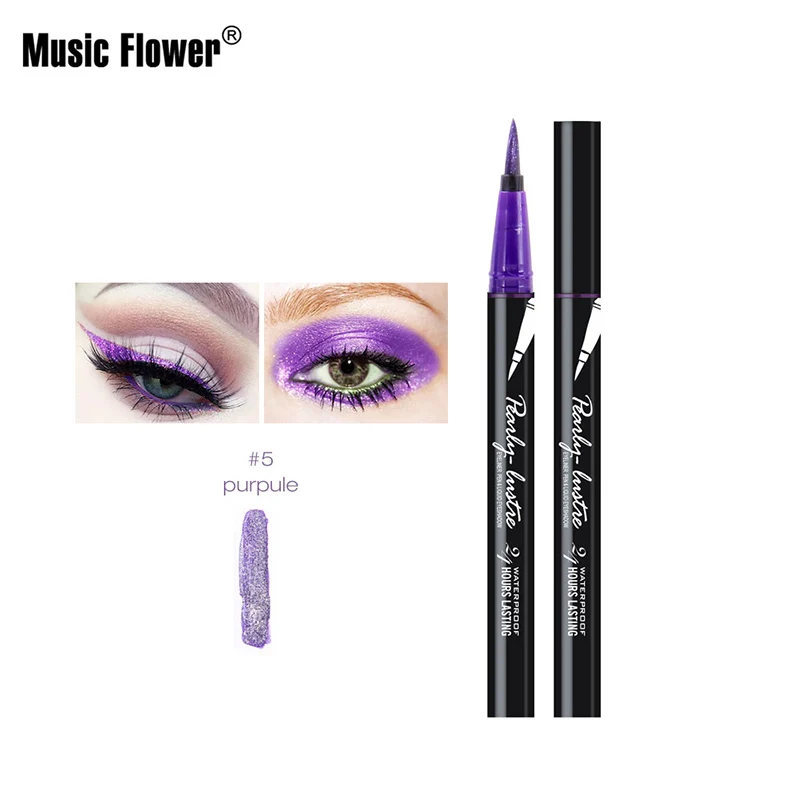 Music Flower водостойкая жидкая подводка для глаз, макияж, Красота шоу с длинным рукавом, Длительное Действие, подводка для глаз, косметические карандаши ручка ящик для инструментов - Цвет: 5
