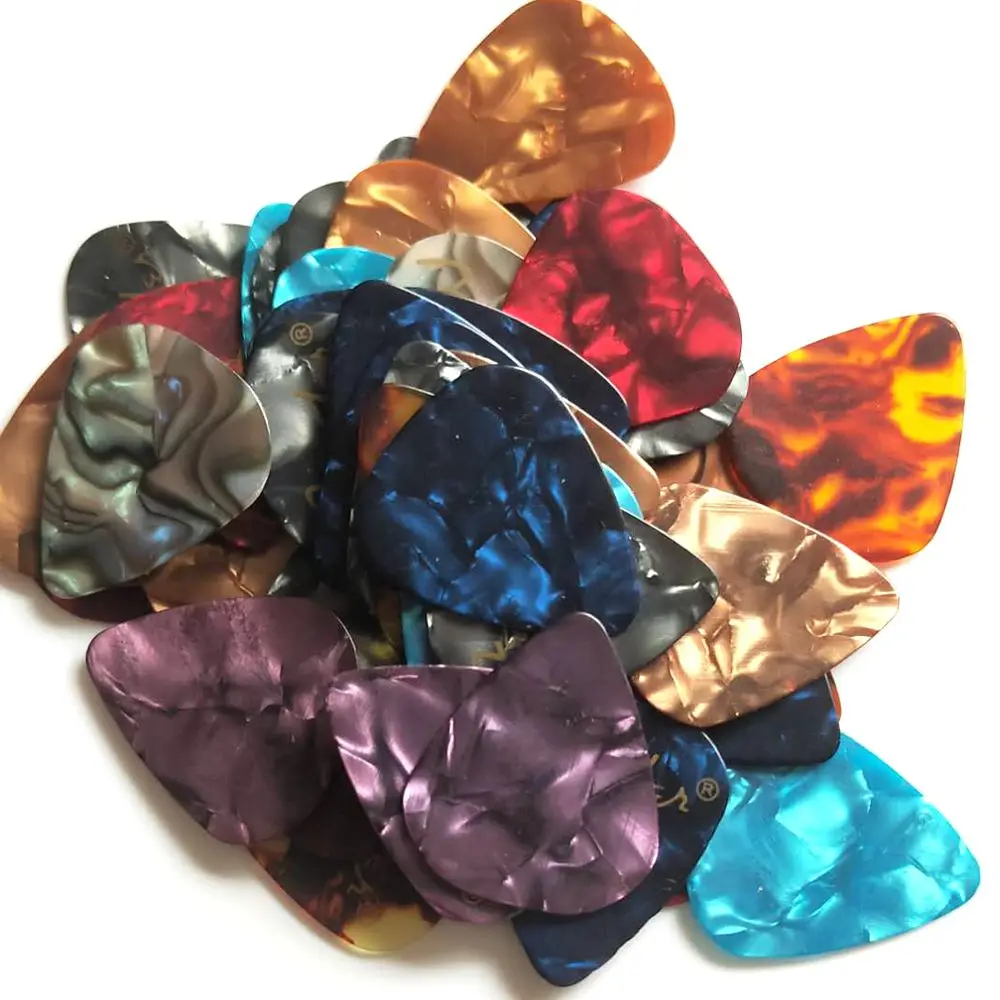 50 и 100 шт. Новые акустические медиаторы s Plectrum Celluloid аксессуары для электрической гитары 0 46 мм 71 81 96 мм|Детали