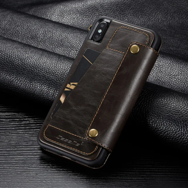 Коричневый Роскошный кожаный чехол-книжка на молнии для iPhone X, XS, XS, MAX, XR с несколькими отделениями для карт, ТПУ и кожаный чехол для iPhone XS MAX - Цвет: Коричневый