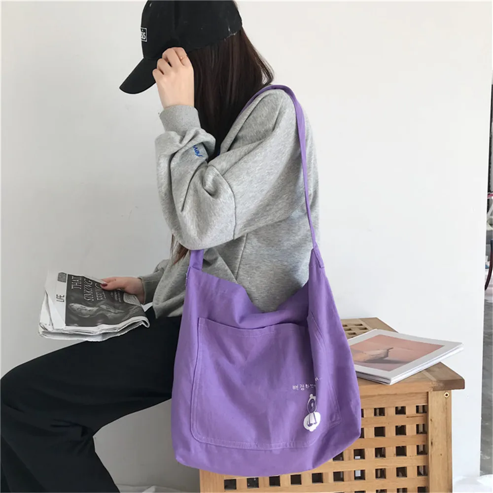 Хлопчатобумажная холщовая Экологически чистая Сумка-тоут для покупок наплечная