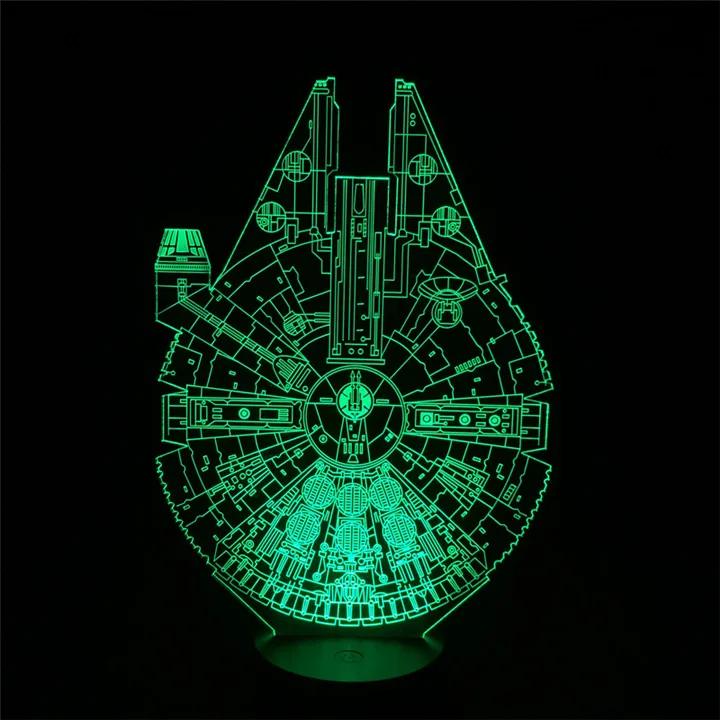 Millennium Falcon USB новинка подарок с изображением из «Звездных войн 3D настольная лампа светодиодный ночник домашний декор сенсорный выключатель настольной лампы свет BB8 Дарт Вейдер йода Бэтмен x-крыла - Цвет абажура: Millennium Falcon