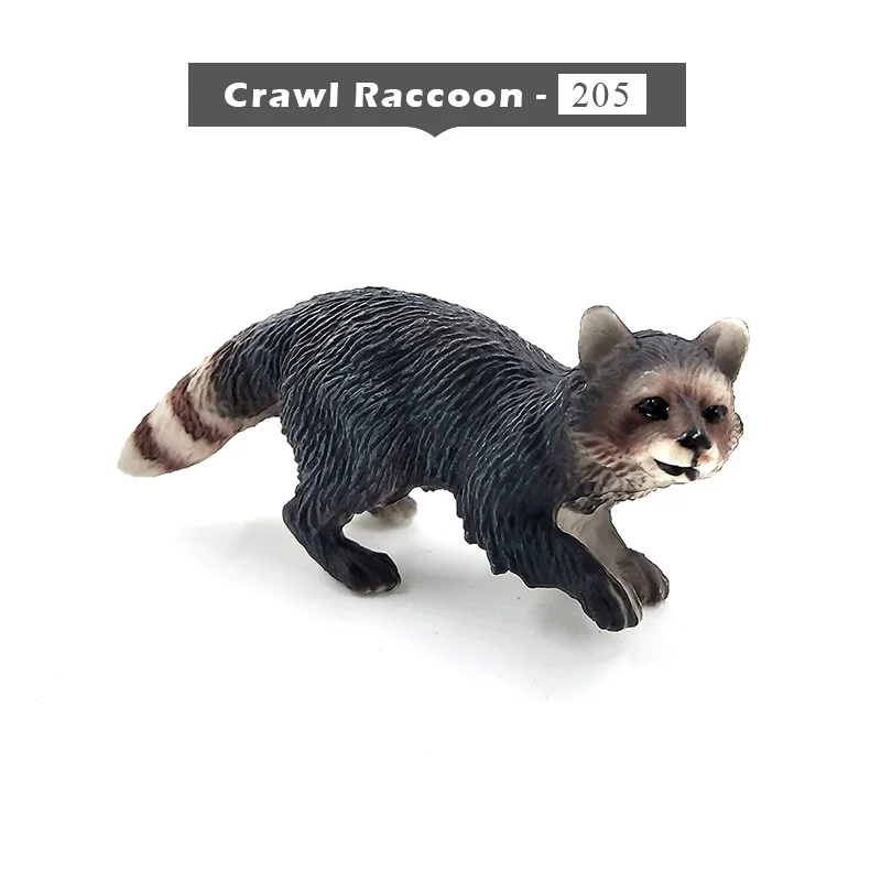 Crawl Raccoon Имитация леса, дикая панда, слон, енот, кенгуру, альпака, олень, медведь, Ослик, Wildebeest, пластиковые животные, мини-фигурка, модель игрушки - Цвет: Crawl Raccoon