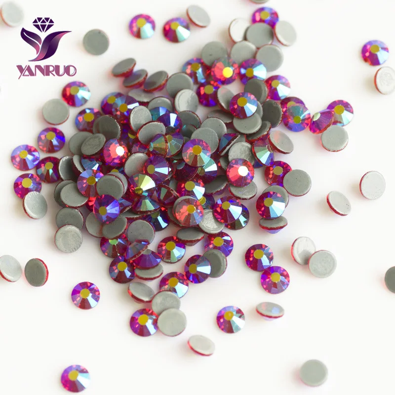 YANRUO 2058HF светильник Siam AB с плоской задней частью стразы горячей фиксации хрустальные тепловые железные хрустальные камни