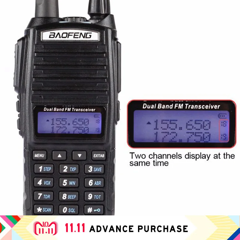 Портативная рация baofeng UV-82 walkie-talkie portable radio UV 82 walkie talkie handphone кошелек 10 KM охотничье