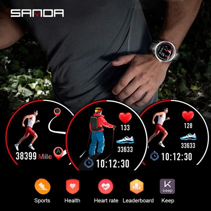 Sanda модные часы Smart Watch Для мужчин Фитнес трекер Водонепроницаемый женщин