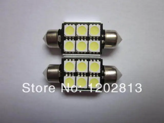 

Free Shipping 10pcs 6 SMD LED 39mm 239 272 CANBUS ERROR WHITE NUMBER PLATE LIGHT FESTOON DOME BULB