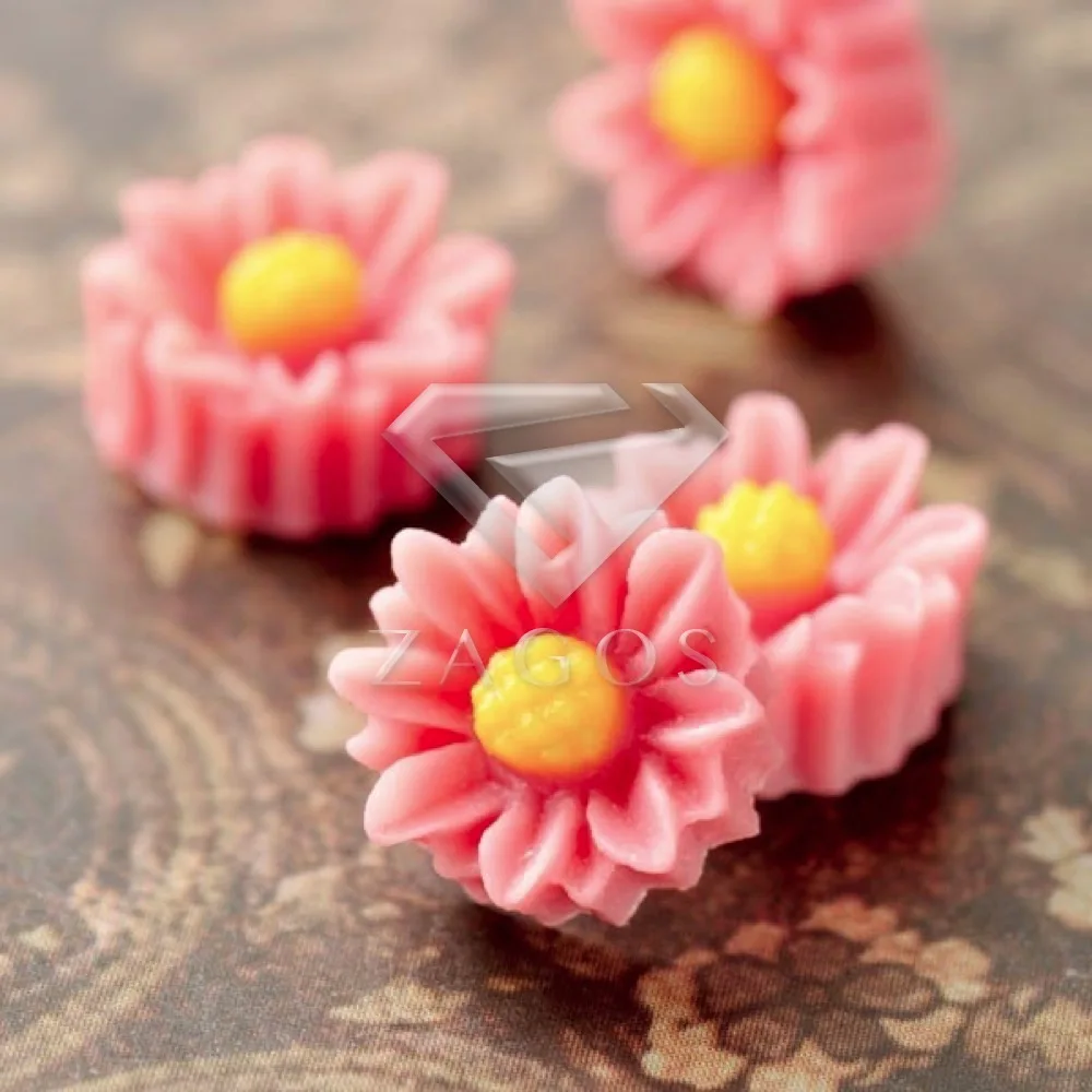 6/10 шт. полимер Винтажный стиль Дейзи цветок с плоской задней поверхностью камео