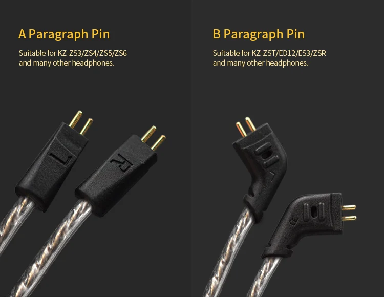 KZ ZS6 ZS5 ZS3 ZST ED12 обновление OCC посеребренный кабель Высокое качество 2pin 0,75 мм ZS 6 Наушники Замена кабельной линии
