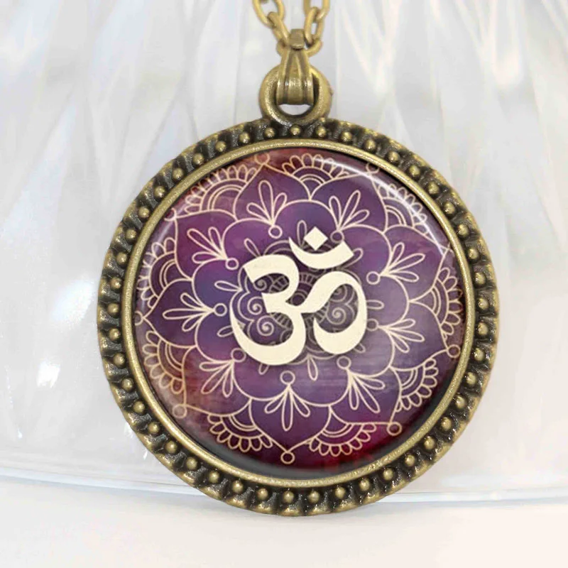1 шт. новые ювелирные изделия Lotus Om Yoga индийское ожерелье подвеска для медитации