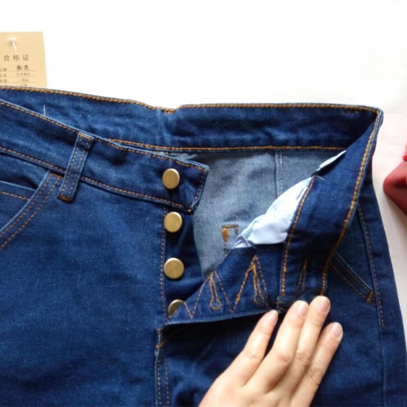 Сексуальные 2018 Женские повседневные рваные джинсовые штаны с заклепками