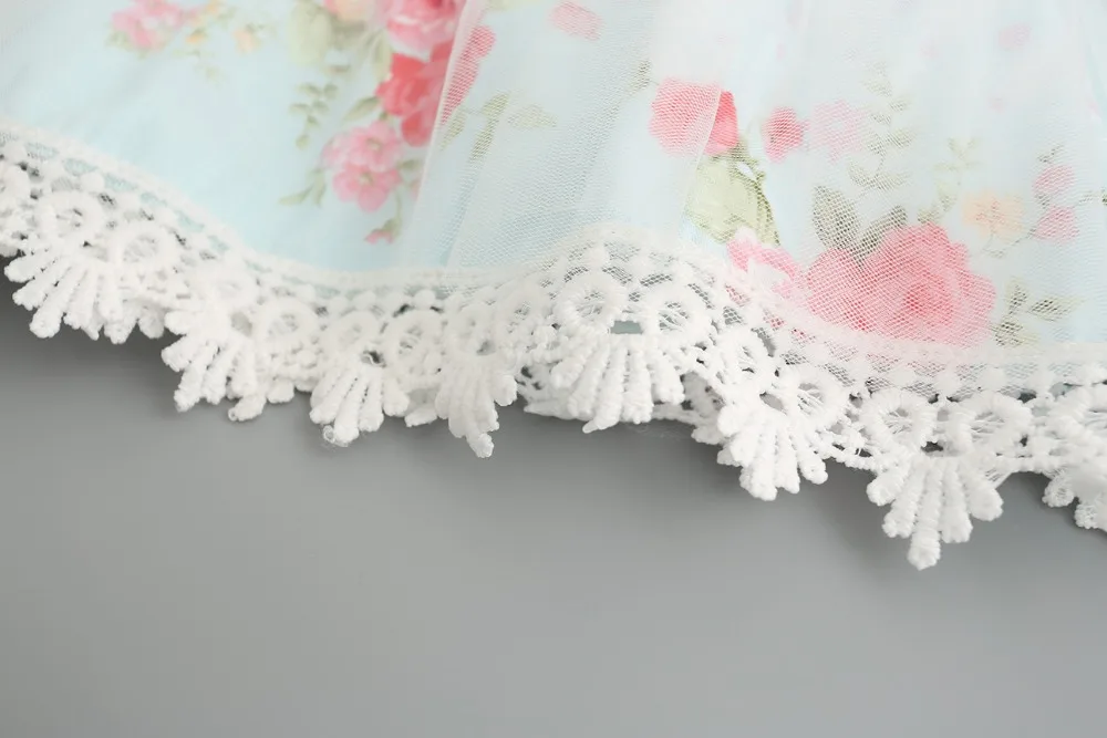 Коллекция 2017 года платья принцессы с цветочным принтом для девочек детское