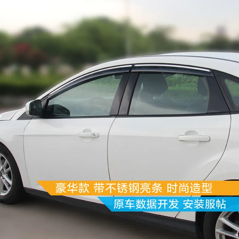 Для Ford Focus 4dr 2012- Высокое качество ABS/Нержавеющая сталь Солнечный дождь специальный модифицированный окно погода дождь брови
