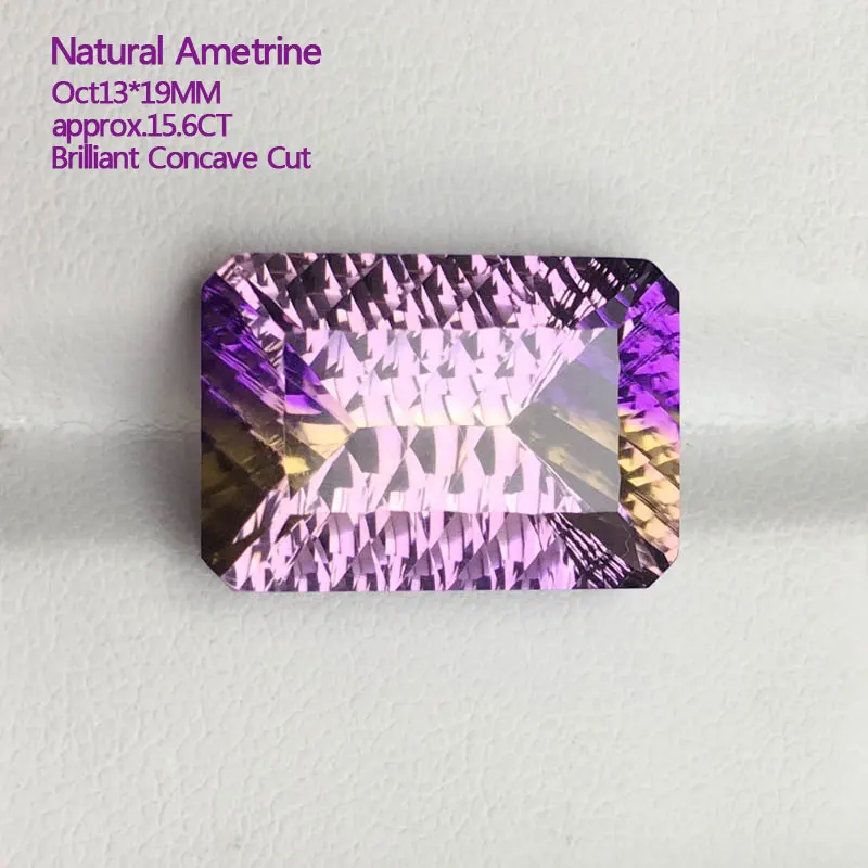 CSJ Real Natural ametrine loose gemstone bright concave cut Oct13*19mm 15.7ct fine jewelry with stone silver gold ring Diy | Украшения и