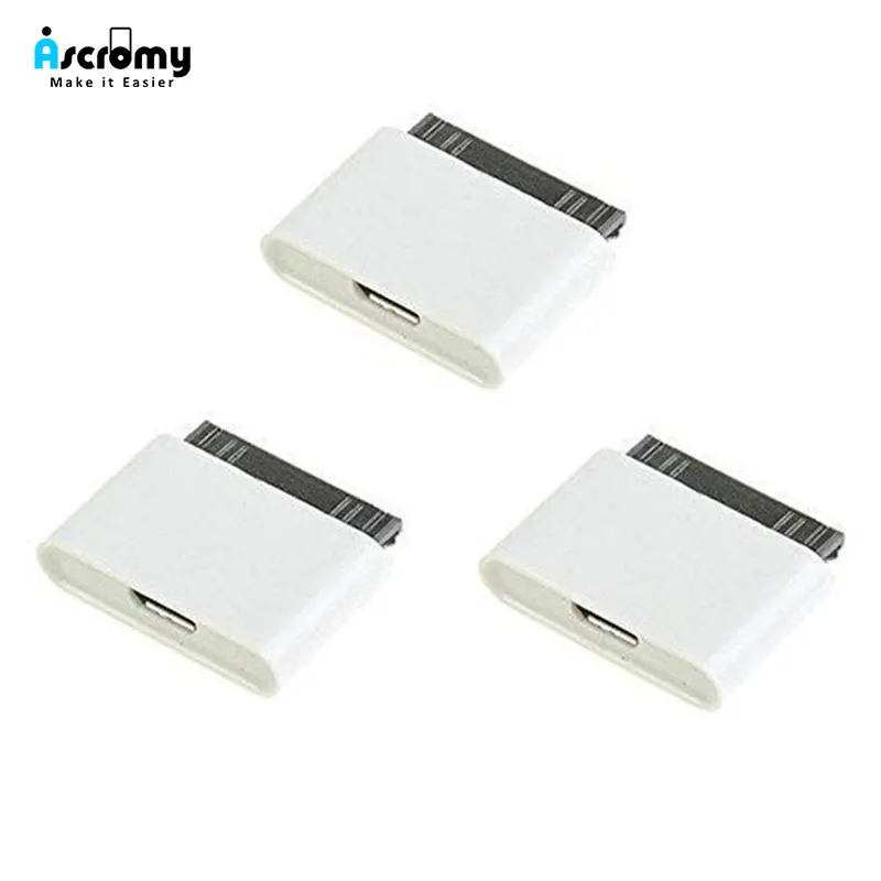 Ascromy 3 шт микро USB к 30Pin кабель адаптер зарядное устройство конвертеры для Apple iPhone 4