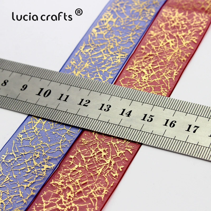 Lucia crafts 25 мм Печатная органза ленты для свадьбы Подарочная упаковка декор материал DIY шитье и бант для волос аксессуары P0102