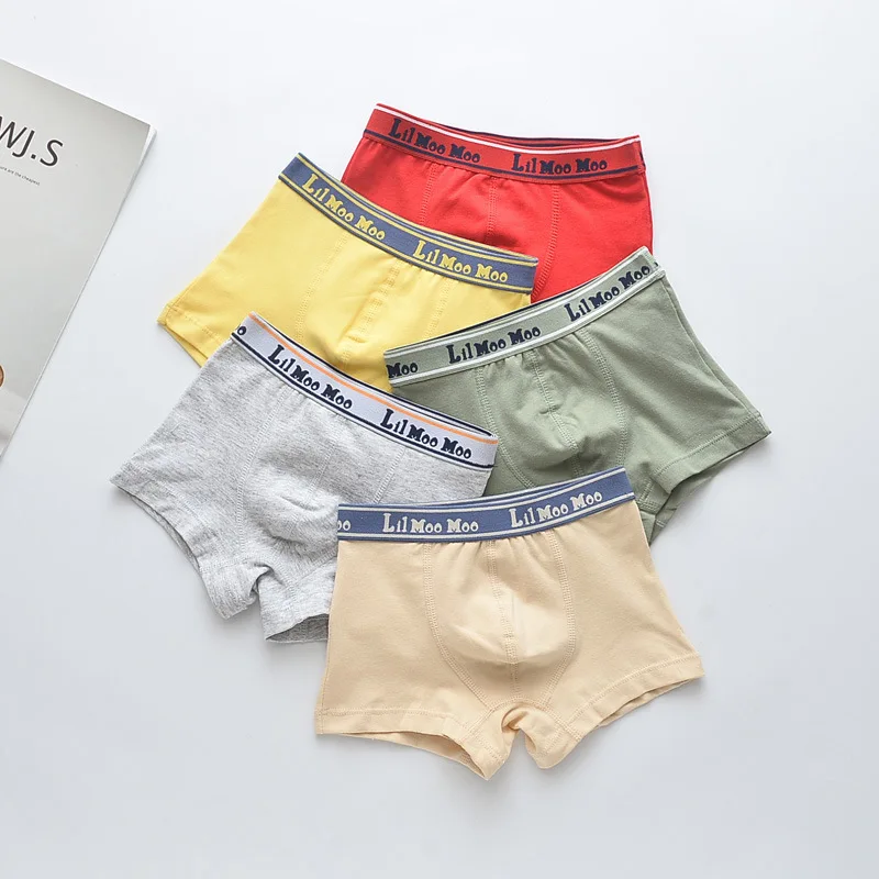 5 шт./лот детское нижнее белье из чистого хлопка для мальчиков трусы боксеры