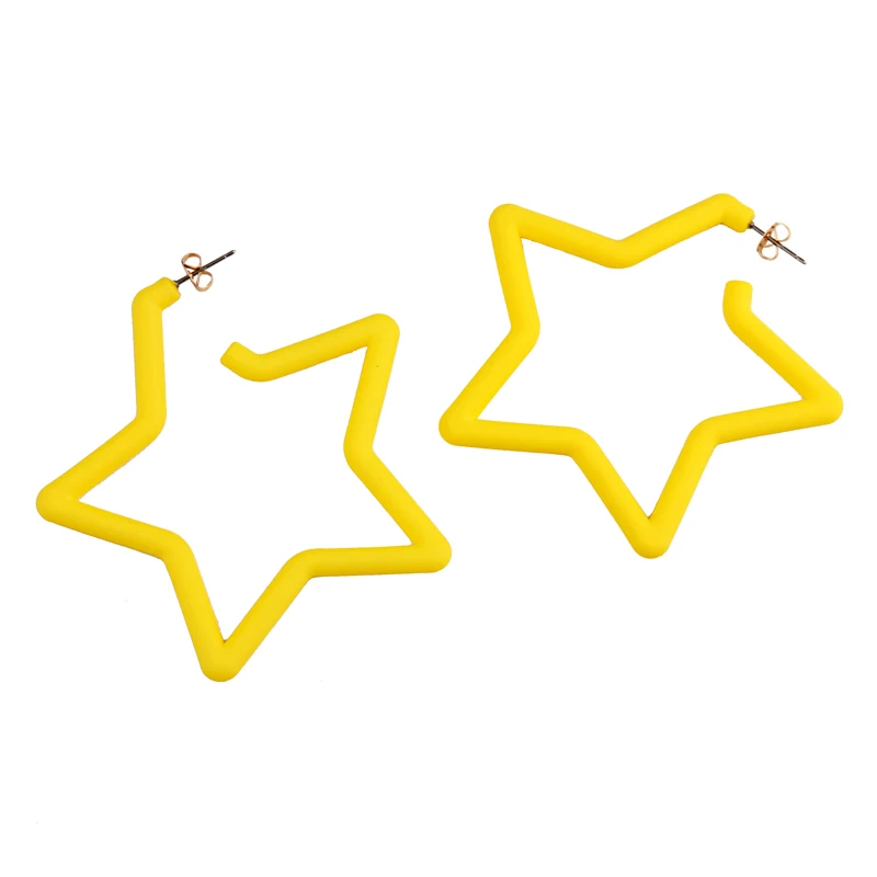 yellow Beadsland Уксусные акриловые серьги-кольца в форме звезды карамельного цвета модные повседневные женские вечерние праздничные горячая Распродажа подарок 40282 - Окраска металла: yellow
