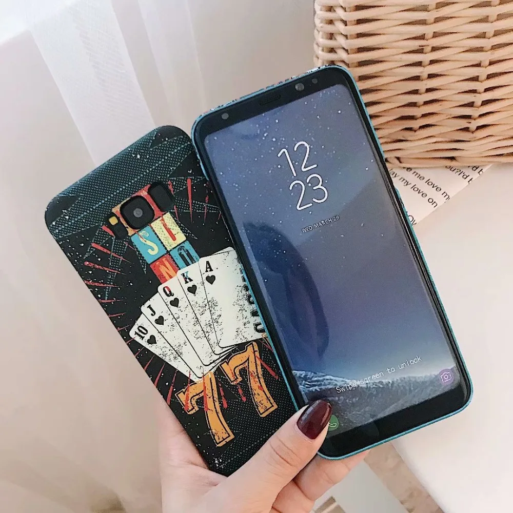 Световой River island покер казино жесткий чехол для телефона samsung Galaxy S9 S8 плюс