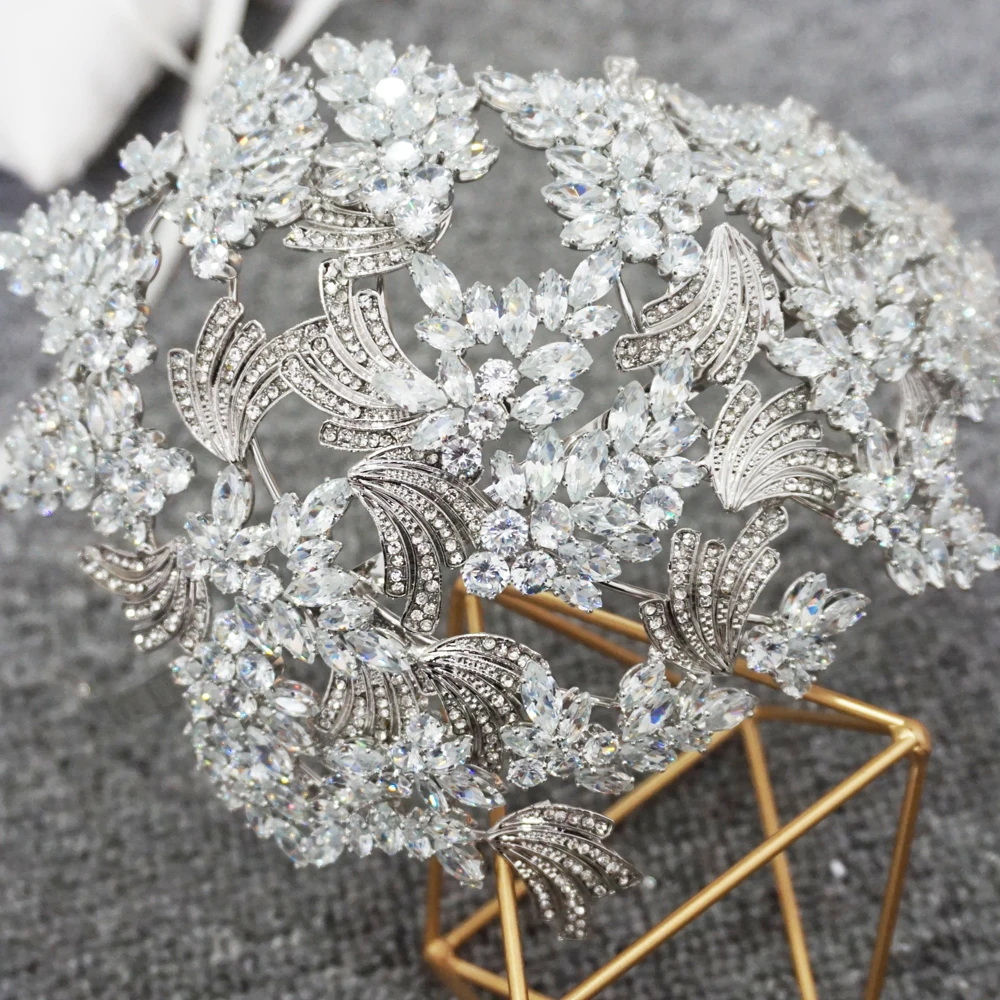 Роскошная свадебная диадема с кристаллами по бокам акцент Свадебная повязка