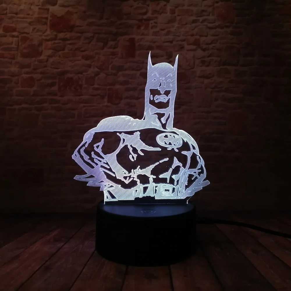 Marvel& DC Legends, 3D фигурка Бэтмена, Супермена, Железного человека, Человека-паука, экшн-героя, 7 цветов, меняющиеся вентиляторы для мальчиков, подарки на день рождения, Рождество