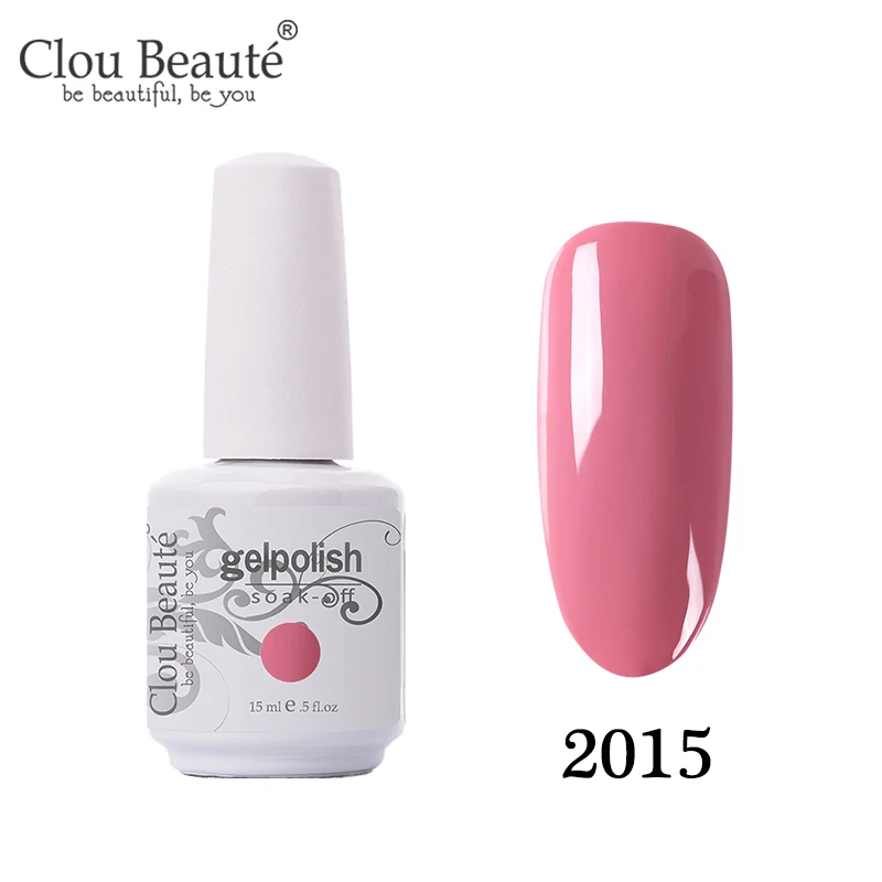 2015 Clou Beaute, розовый, телесный цвет, чистый Гель-лак, цветной Гибридный Гель-лак, набор для маникюра, полуперманентный Гель-лак Vernis - Цвет: 2015