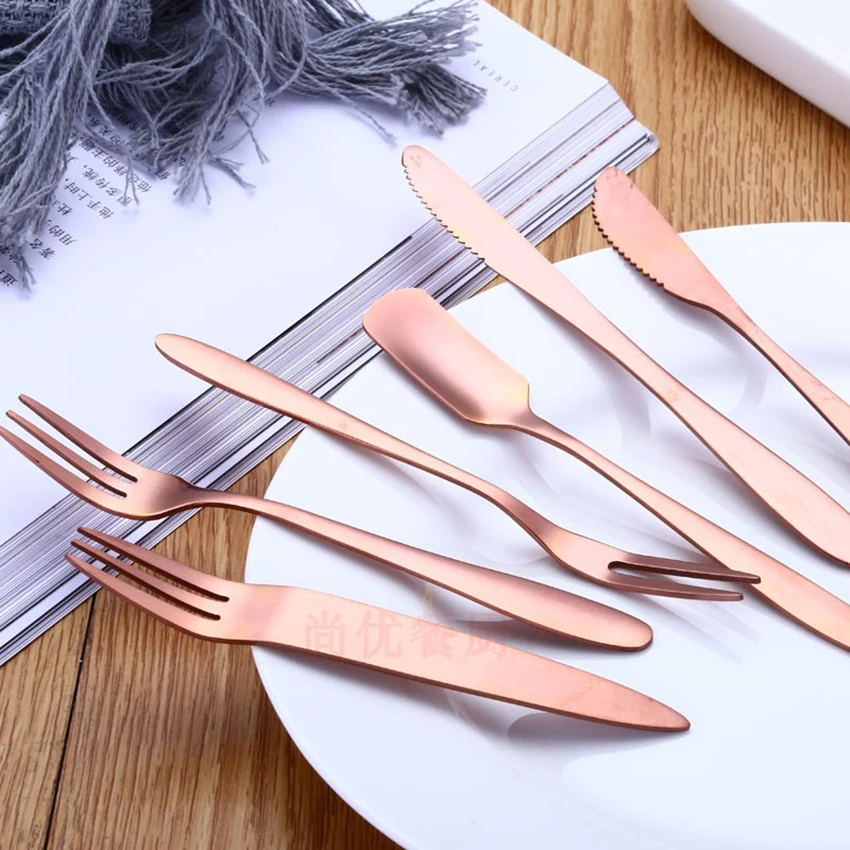 

1pc Stainless Steel Dinner Fork Set Korea Colourful Dessert Fork With Long Handle Gold rose gold Fork Set for Hotel Party