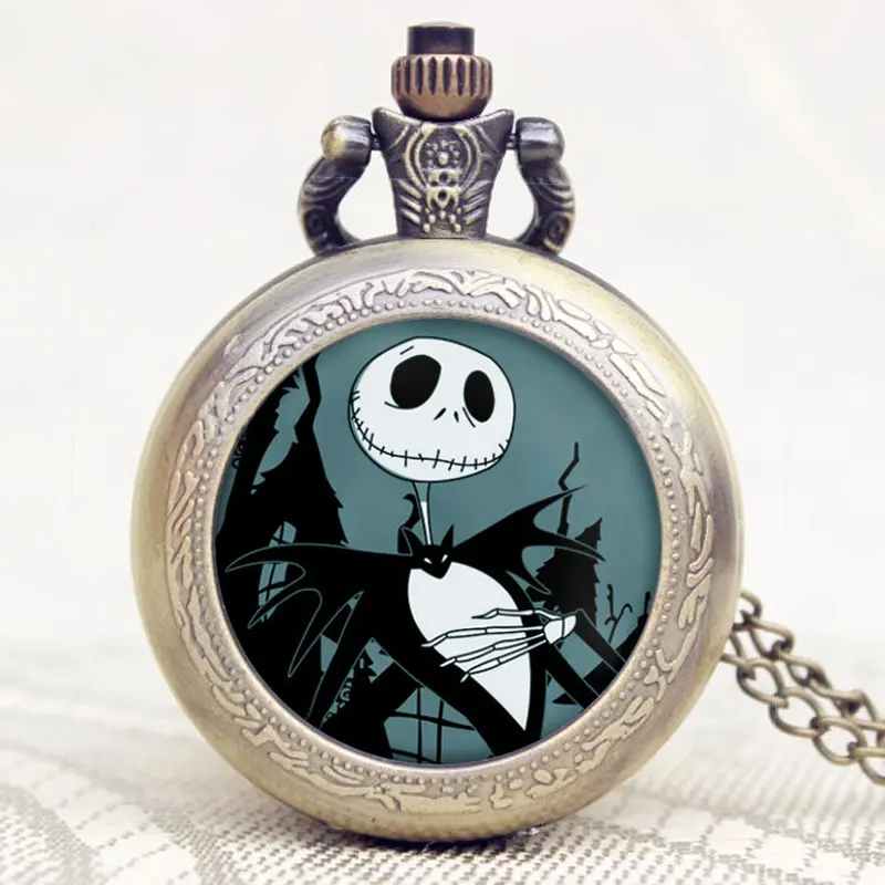

Hot Fashion Theme Jack Halloween Night Pocket Watch Pendant Necklace Cosplay Collection