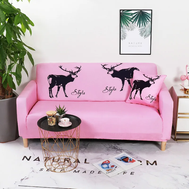 

Nordic Deer Sofa Cover Tight Wrap All-inclusive Slip-resistant Elastic Cubre Sofa Towel Corner Sofa Cover Couch Cove