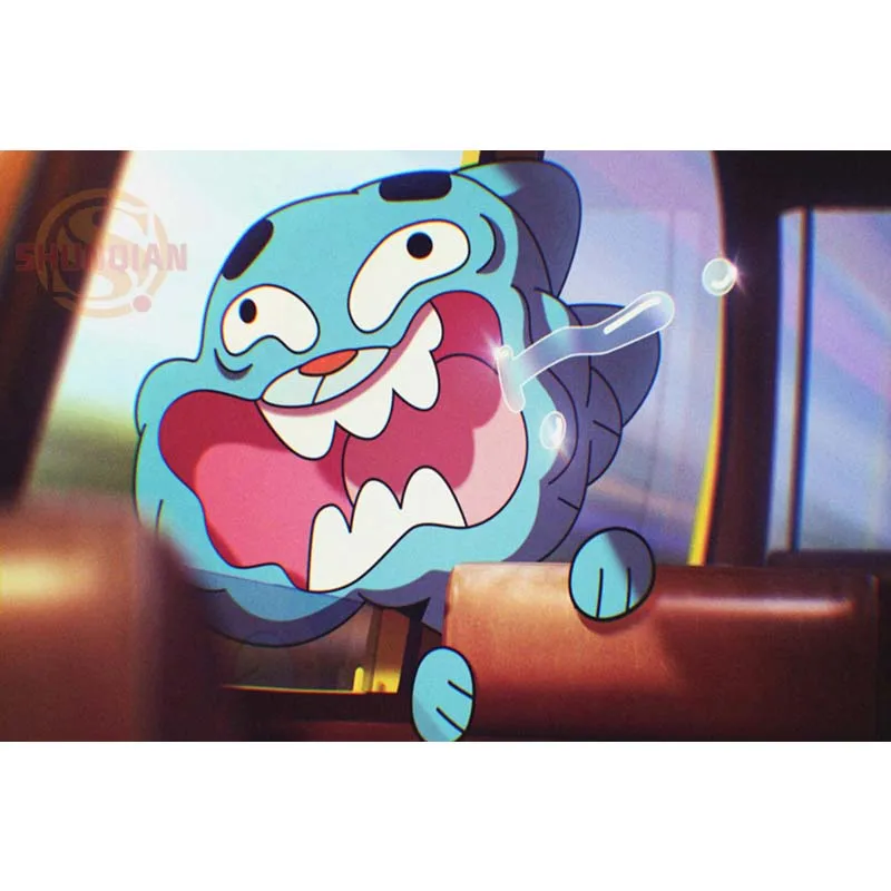 Удивительный мир Gumball Плакат на заказ холст плакат художественная отделочная ткань для дома ткань настенный плакат печать шелковая ткань - Цвет: Многоцветный