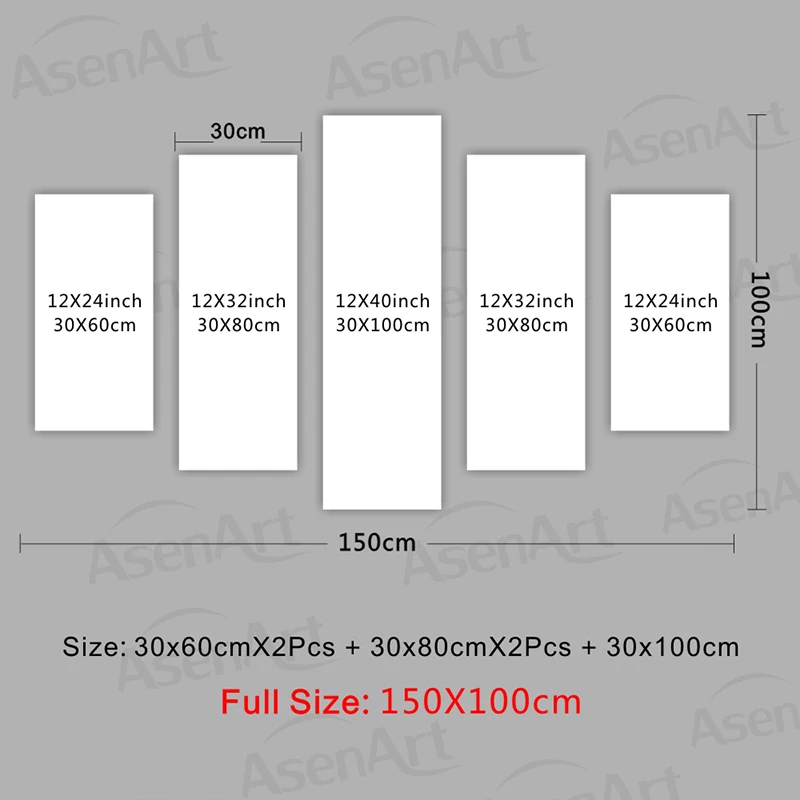 5 панелей искусство зеленое яблоко современная картина фрукты маслом для кухни