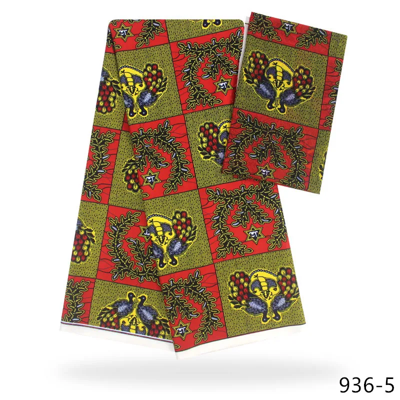 

imitated silk fabric digital printed fabric nigerian ankara African wax pattern 4 yards chiffon +2 yards silk for dress 936