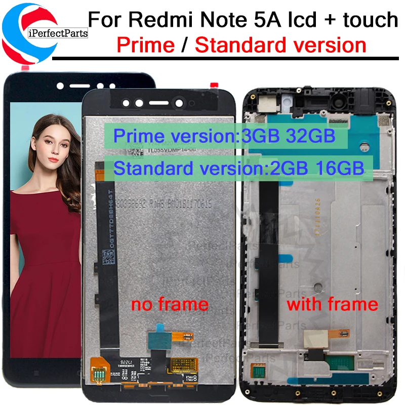 5 &quotдисплей 720x1280 для Xiaomi Redmi Примечание 5A ЖК сенсорный экран с рамкой Prime LCD Y1/Y1