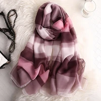 luxury brand 2020 new womens long scarf fashion lady stripe silk scarves print shawls and wraps pashmina foulard bandana hijab