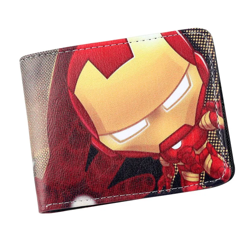 Comics Super heros Железный человек кошелек кредитный держатель для карт Кошелек двойной ID наличные