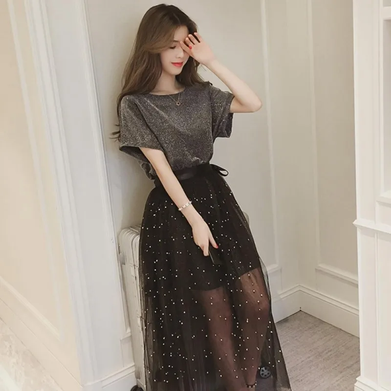 Женский комплект из 2 предметов футболка с коротким рукавом и круглым вырезом +