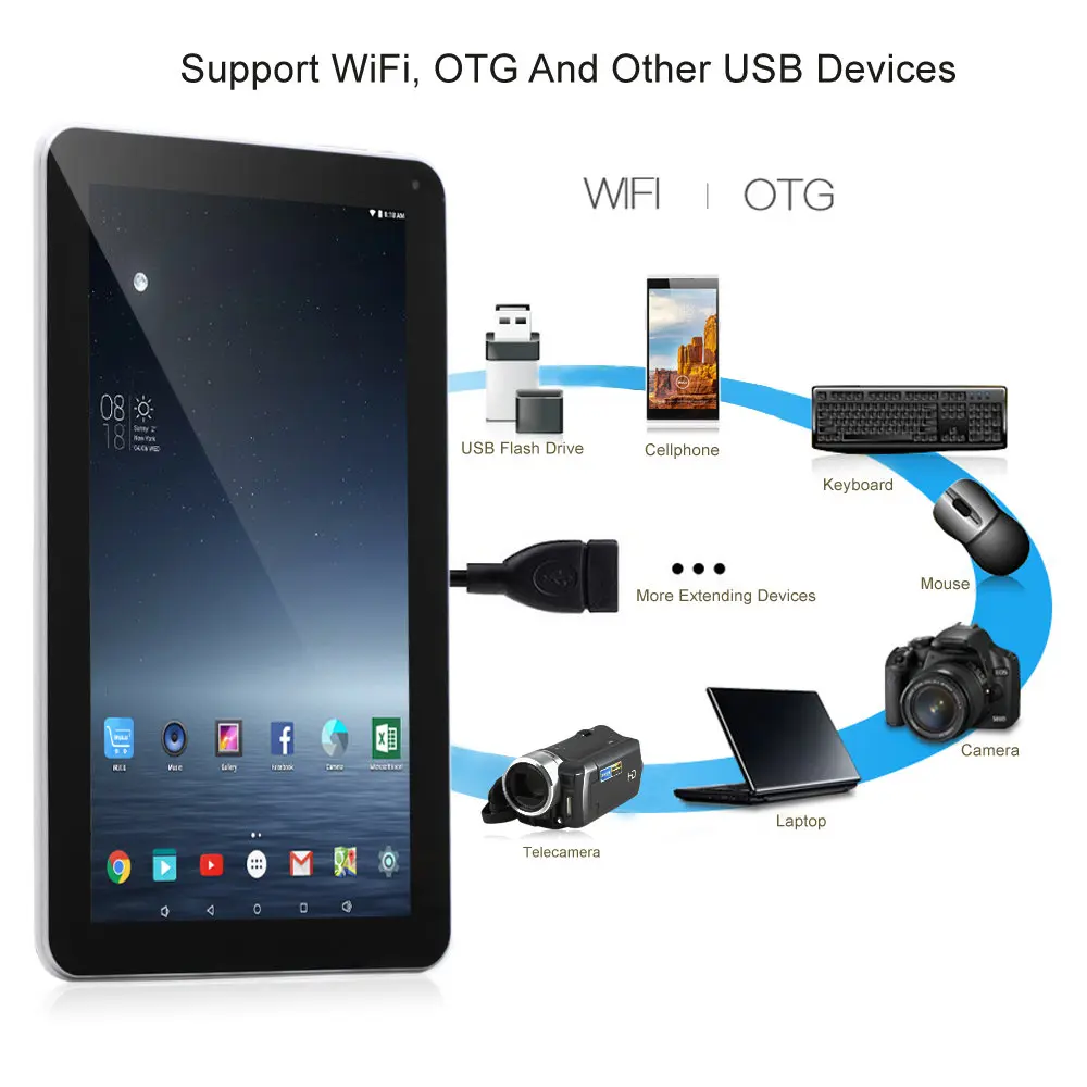 10 1 дюймовый планшет 16 ГБ Android 6 0 Google wifi Bluetooth планшетный ПК четырехъядерный