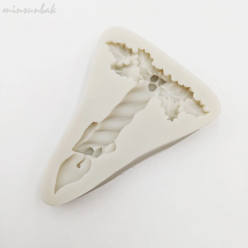 minsunbak Christmas Candle Pattern Chocolate Silicone Mold Fondant Cake Decoration Tools Kitchen Accessories | Дом и сад