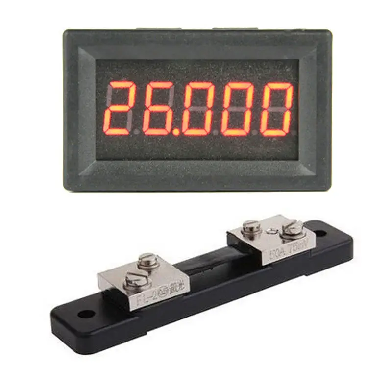 DC 0-50.000A Цифровой Амперметр + шунт +/-50A Высокоточный тестер тока измеритель заряда