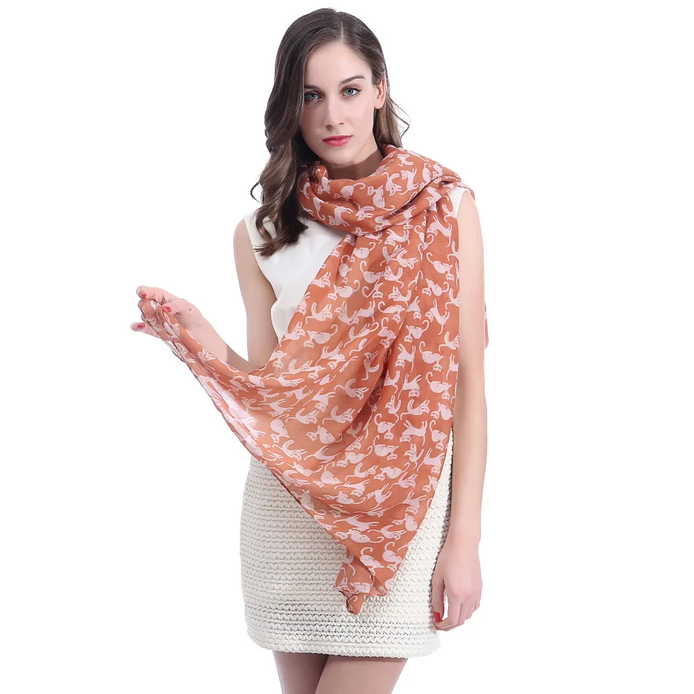 Cat Kitten Animal Print Women's Scarf Shawl Wrap Soft Lightweight for All Seasons |