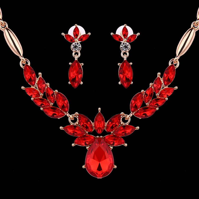 Европейский и американский стиль искусственные кристаллы комплекты украшений