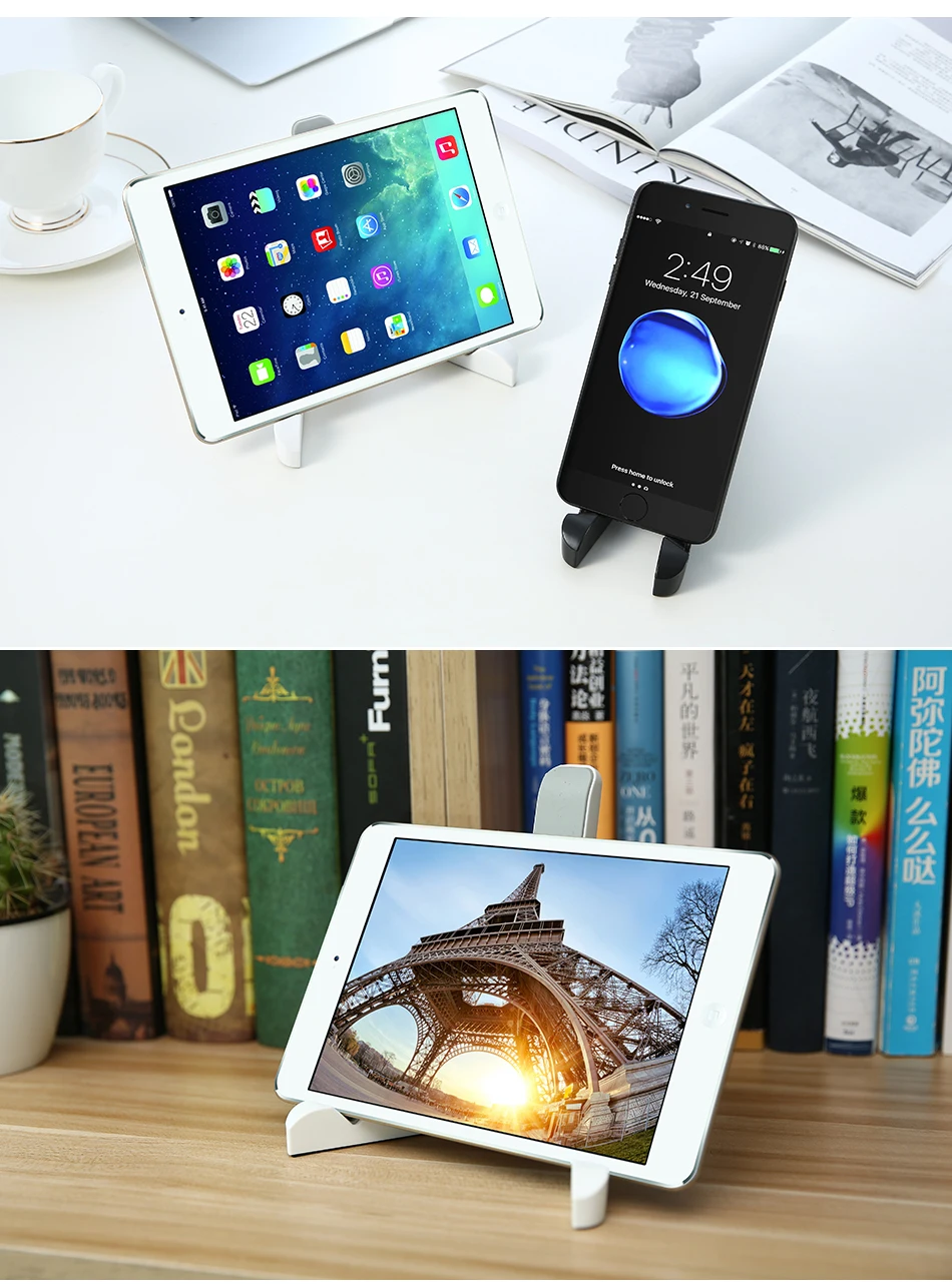 FLOVEME гибкий Планшеты подставка для телефона чехол для iPad 2/3/4 Air 2 Mini для iPhone 4 5S, 6, 6 S, Plus, для Galaxy S5 S6 край 360 в сложенном виде
