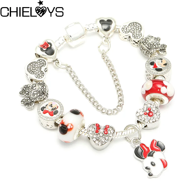 CHIELOYS, красивые синие муранские стеклянные бусины, цепочка-змейка, очаровательный браслет, подходит для оригинала, сделай сам, брендовый браслет для детей, подарок, ювелирное изделие
