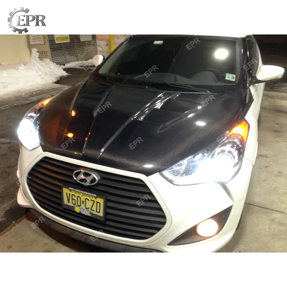 УГЛЕРОДНЫЙ ВЕНТИЛИРУЕМЫЙ КАПОТ ДЛЯ Hyundai Veloster углеродное волокно наборы тюнинг