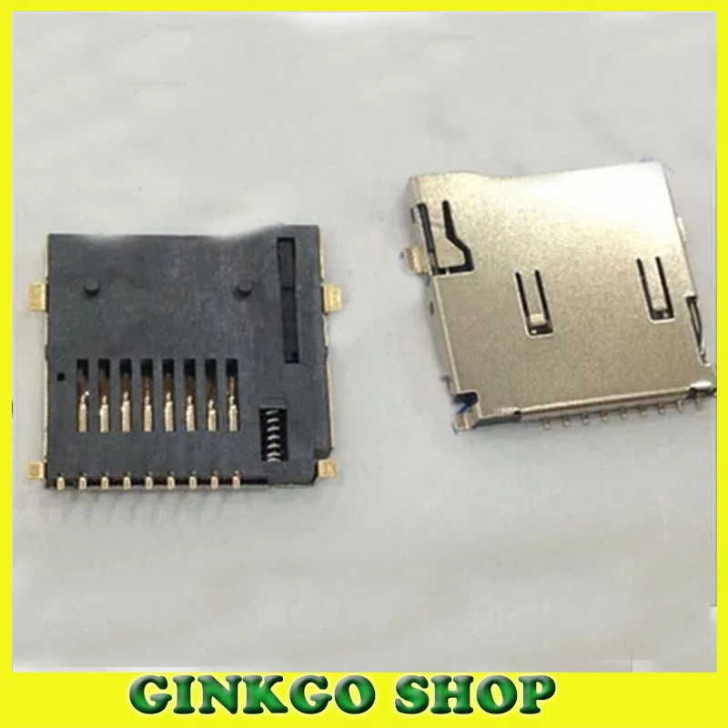 20 шт./лот позолоченный ножной держатель карт Micro SD Разъем Sockect пайка типа Push