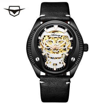 Men Watch Cool Creative Watch Brand Luxury Black Steel Male Clock Skull Style Automatic mechanical watch relogio masculino