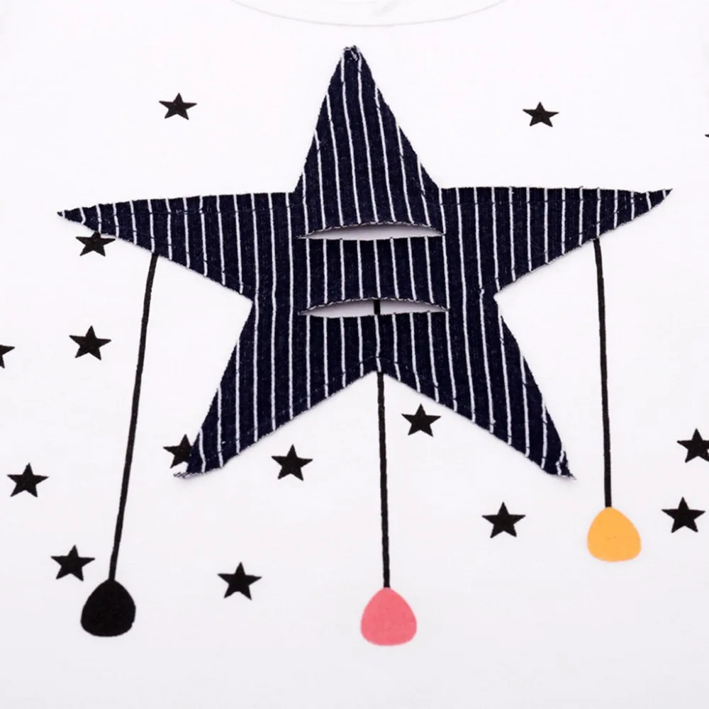 Boys Clothes Short Sleeve Cotton Stars T-shirt Top+Stripe Shorts Set Roupa Infantil Summer Casual Baby For 2T-6T |