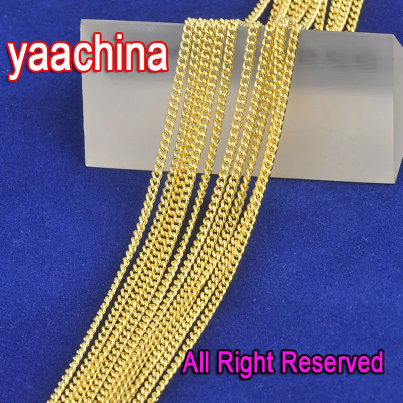

Top Quality 5pcs Lot Yellow Gold Filled Fine Necklace Chains Jewelry 20 Inches 1.9mm Chain With Lobster Clasps