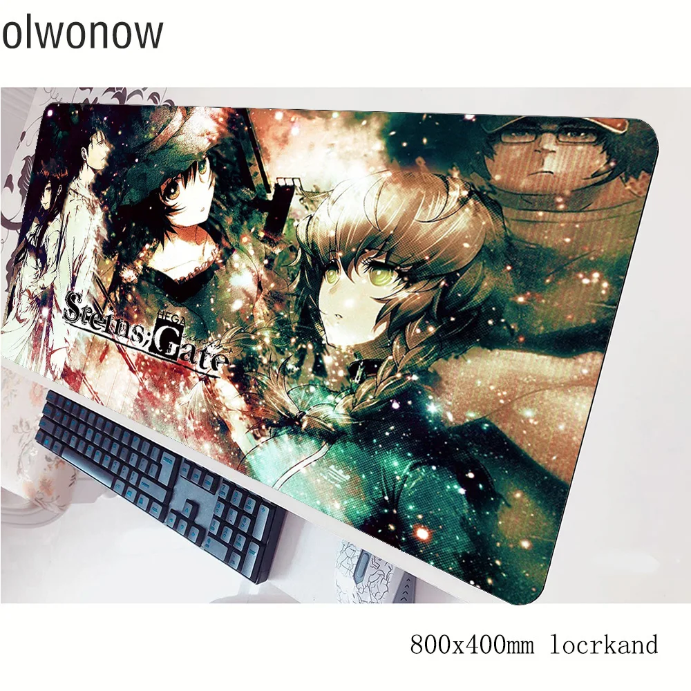 

steins gate mousepad gamer Indie Pop 800x400x3mm gaming mouse pad Aestheticism notebook pc accessories padmouse ergonomic mat