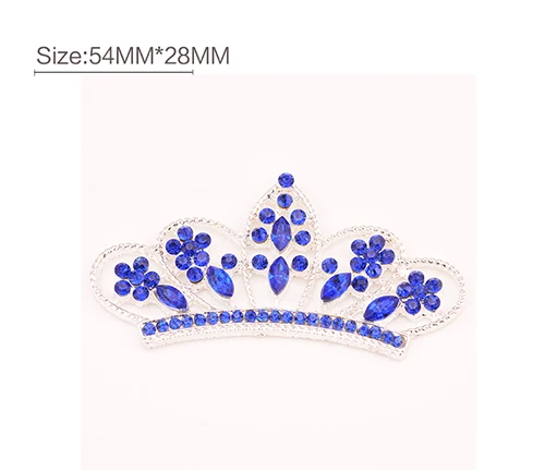 Royal Blue Новое поступление, разноцветные стразы, украшение в виде короны, используется для украшения на голову, 5 шт./лот, с плоской задней частью, KD565 - Цвет: Royal Blue