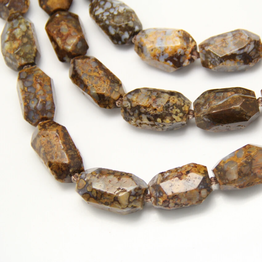 Brown Opal Faceted Nugget Loose Beads Pendants Jewelry 15.5&quot strand Raw Stones Drilled Cut Slab Necklace | Украшения и